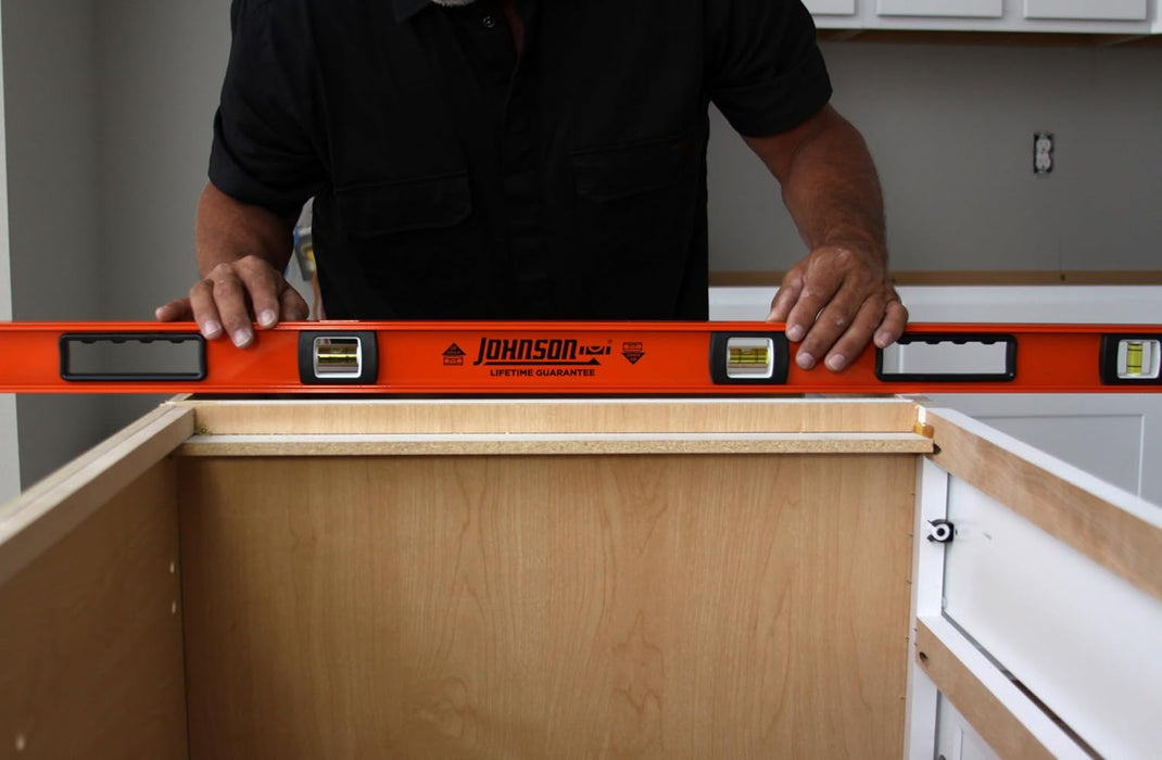 Johnson 1253-4800 Heavy Duty I-Beam Aluminum Level, 48", Orange