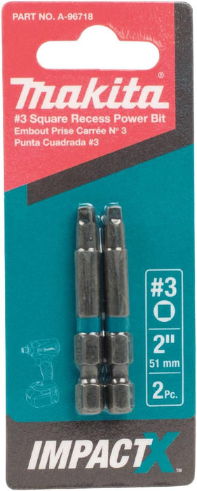 Makita A-96718 Impactx 3 Square Recess 2″ Power Bit (Pack of 2)