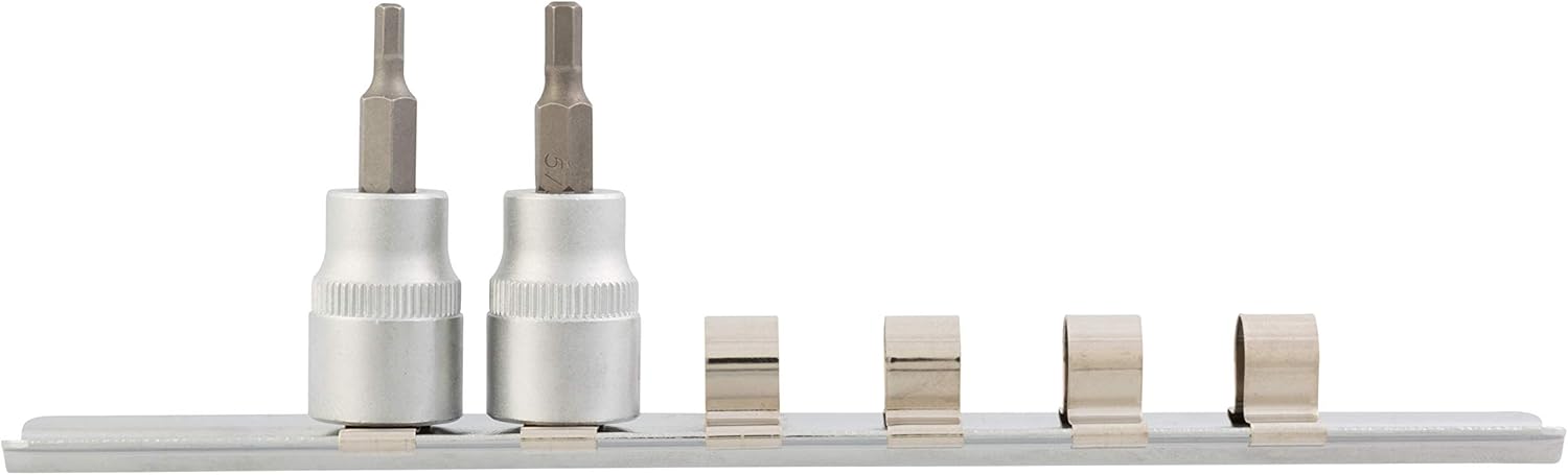 Steelman 95679 6-Piece 3/8-Inch Drive Steel Socket Rail