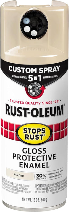 Rust-Oleum 376900 Stops Rust Custom Spray 5-in-1 Spray Paint, 12 oz, Gloss Almond Gloss Almond 12 Ounce (Pack of 1)