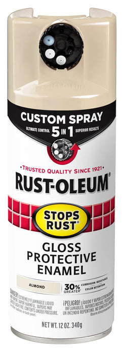 Rust-Oleum 376900 Stops Rust Custom Spray 5-in-1 Spray Paint, 12 oz, Gloss Almond Gloss Almond 12 Ounce (Pack of 1)