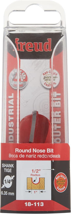 Freud 18-113: 1/2" Radius Round Nose Bit with 1/4" Shank 1-Inch Diameter Round Nose Router Bit with 1/4-Inch Shank
