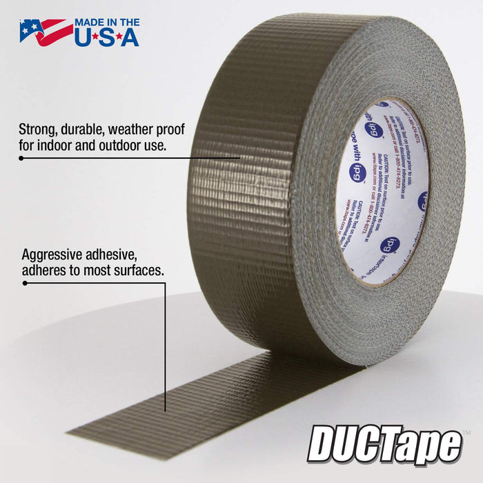 IPG (20C-0D2) JobSite DUCTape, Colored Duct Tape, 1.88" x 60 yd, Olive Drab (Single Roll)