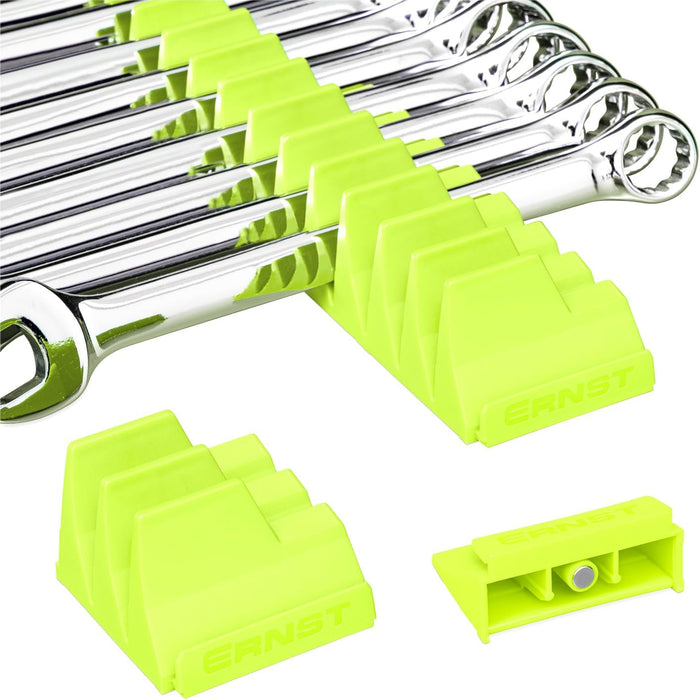 Ernst Manufacturing Wrench Pro - Modular Wrench Organizer for 20 Tools with Magnetic Base (Hi-Viz) - Made in the USA