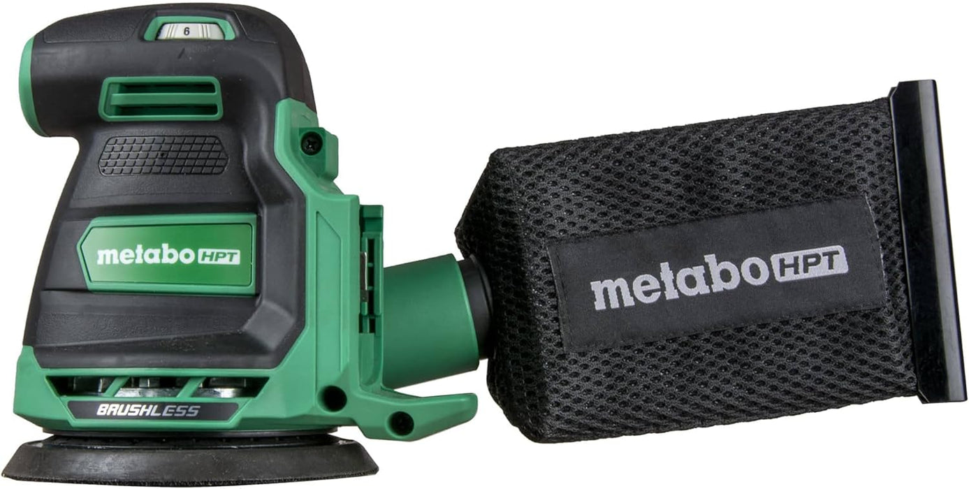 Metabo HPT 18V Cordless 5-Inch Random Orbital Sander, Best-in-Class Sanding Performance & Dust Collection, 6 Speed Settings, Lightweight Design, Multi-Use for Metal & Wood, Tool Body Only, SV1813DAQ4