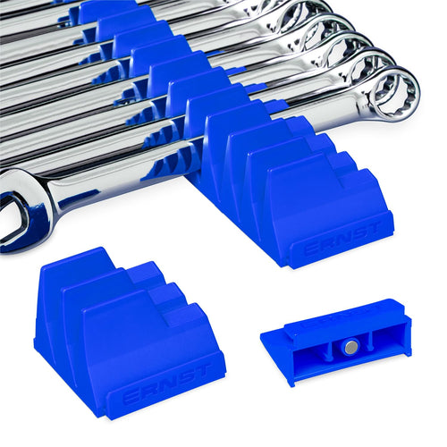 Ernst Manufacturing Wrench Pro - Modular Wrench Organizer for 40 Tools with Magnetic Base (Blue) - Made in the USA