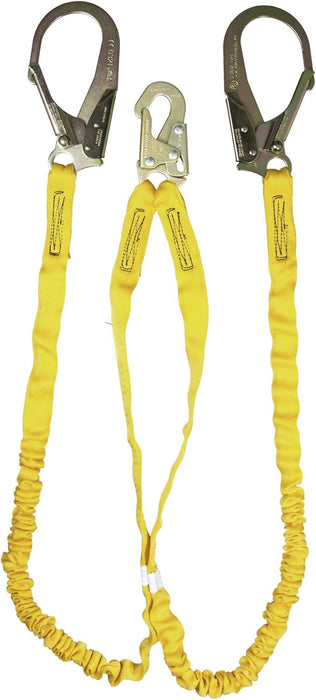 Guardian Fall Protection (11203) IS-72-2R 6-Foot Double Leg Internal Shock Lanyard with Rebar Hook