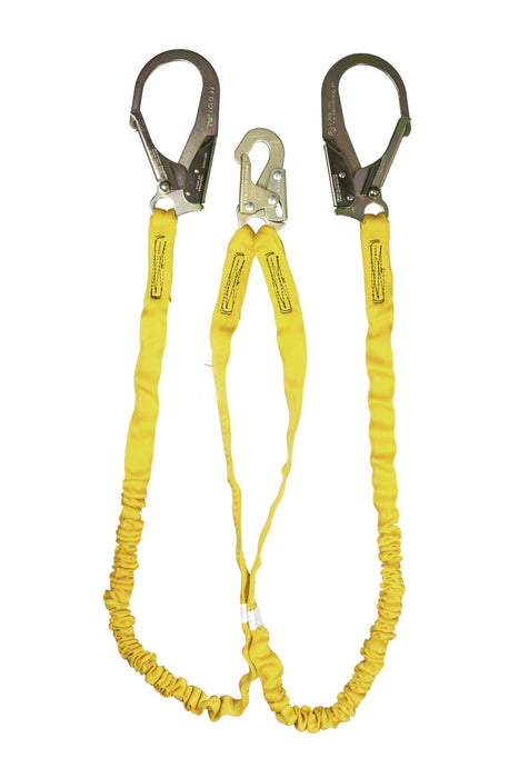 Guardian Fall Protection (11203) IS-72-2R 6-Foot Double Leg Internal Shock Lanyard with Rebar Hook