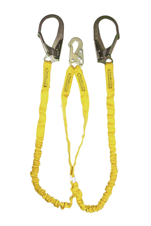 Guardian Fall Protection (11203) IS-72-2R 6-Foot Double Leg Internal Shock Lanyard with Rebar Hook