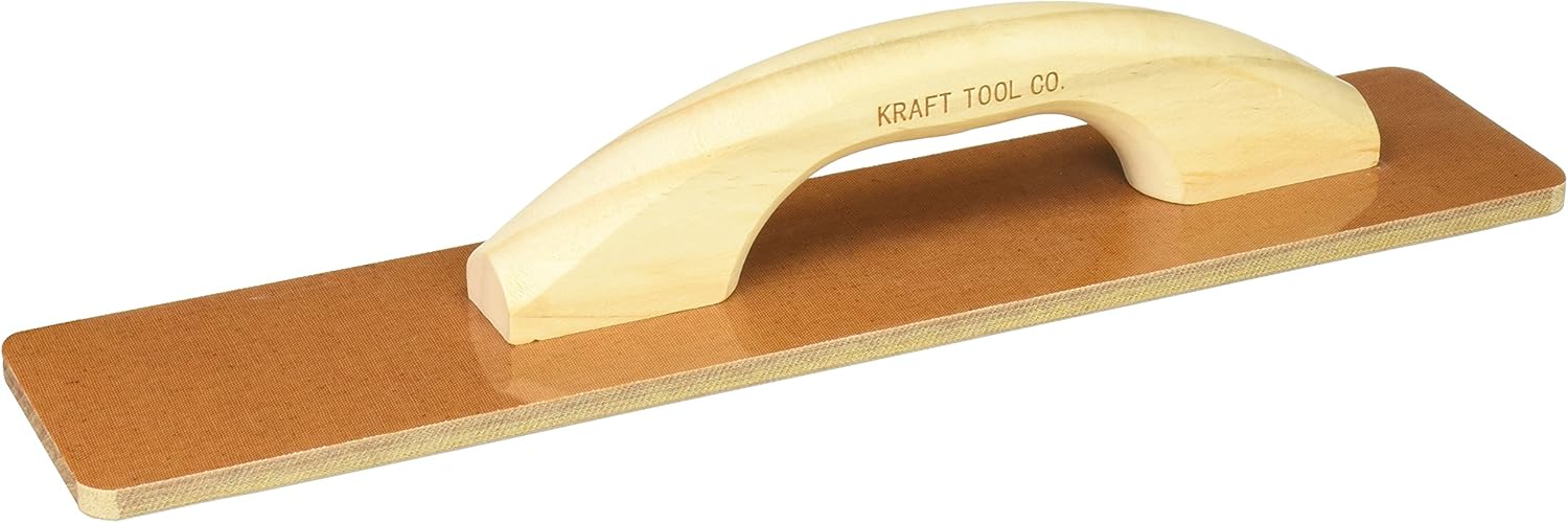 Kraft Tools (CF505) 16" x 3-1/2" Square End Laminated Canvas Resin Hand Float with Wood Handle