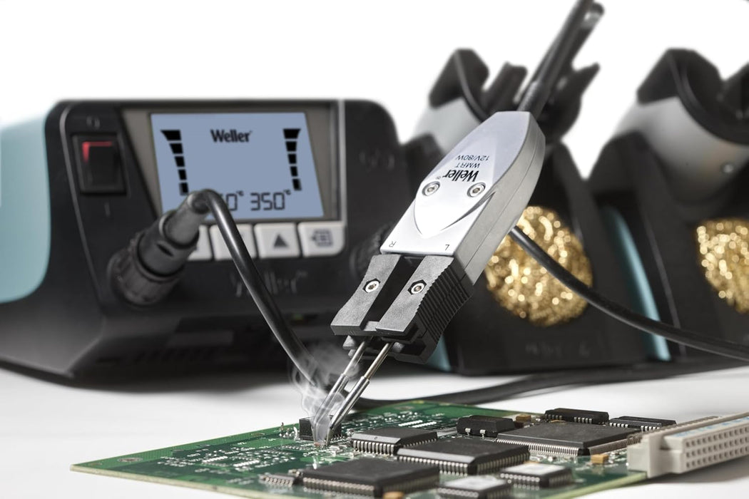 Weller WT2021MS 2-Channel Digital Soldering Station, 150 W, with 40 W Microsoldering Iron & 80 W Micro Desoldering Tweezers, 5-Piece Kit