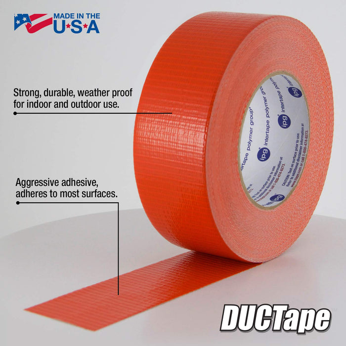 IPG (20C-0R2) JobSite DUCTape, Colored Duct Tape, 1.88" x 60 yd, Orange (Single Roll)