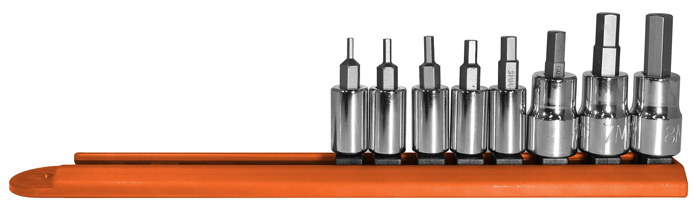 Mayhew Tools 16019 Metric Hex Socket Bit Set, 8-Piece, Polished Chrome