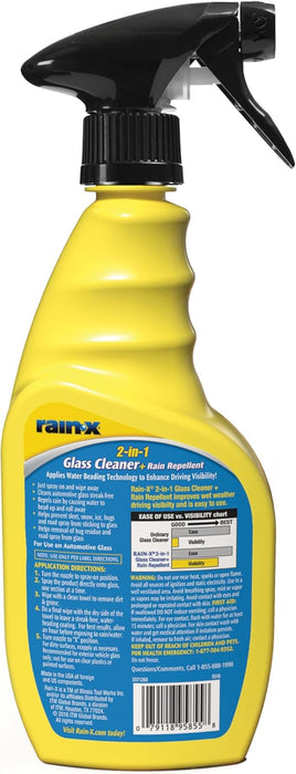 Rain-X 5071268 2-in-1 Glass Cleaner and Rain Repellant, 23 oz. (Pack of 1)