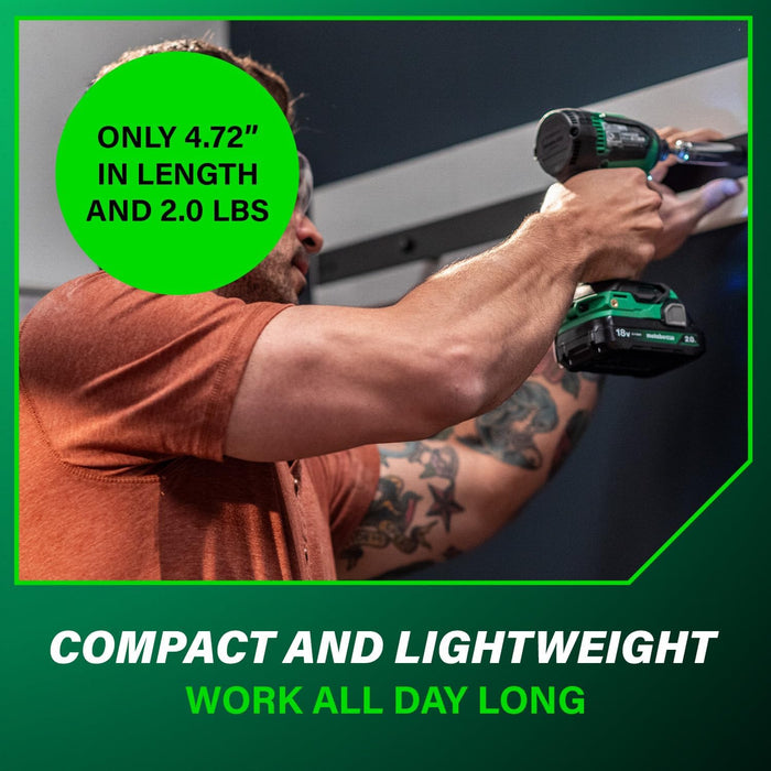 Metabo HPT 18V MultiVolt Cordless Brushless Driver Drill & Impact Driver Combo Kit, Power Tool Kit, 2 Lithium-Ion Metabo HPT Batteries and Charger, High Torque, Compact Lightweight Design, KC18DEXQB KC18DEXQB Only