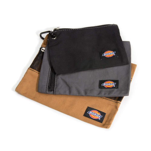 Dickies 57018 Set of 3 Small Canvas Utility Pouches, Zippered, for Organizing Small Tools and Fasteners