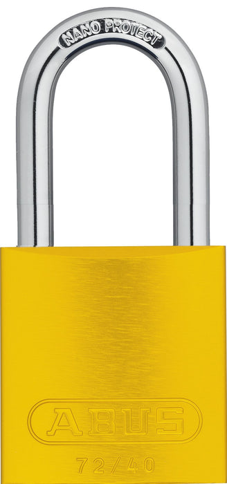 ABUS 72/40HB40 Lockout Padlock, KD, 1/4 in. Diameter, 1-9/16" Shackle, Yellow