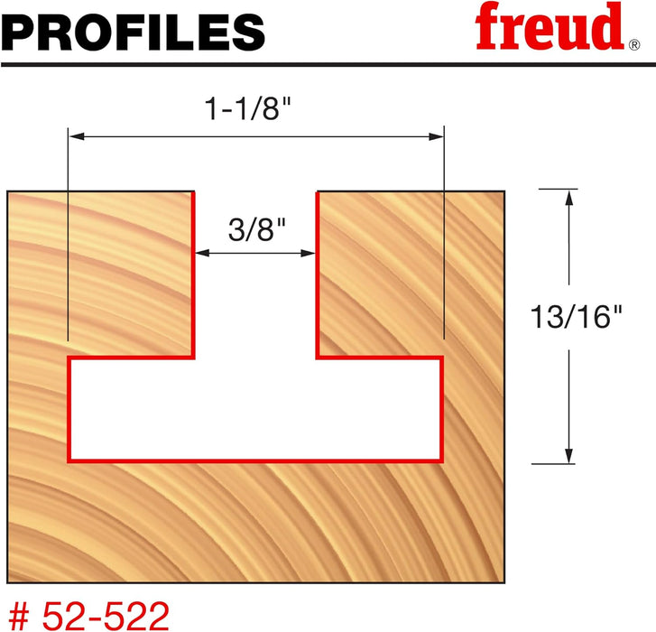 Freud 52-522 1-1/8" Diameter T-Slotting Cutter Bit with 1/2" Shank