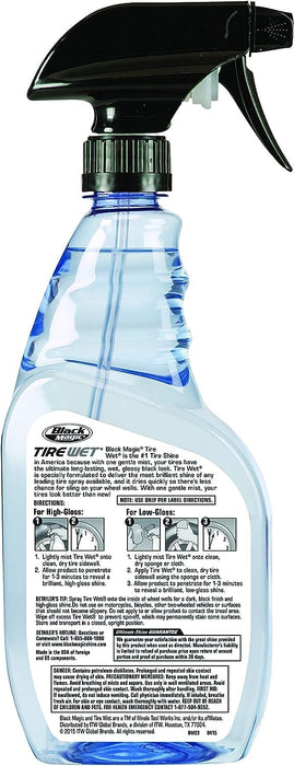 Black Magic BM23 Tire Wet, Specially Formulated Tire Shine Applicator Cleaner to Keep Them Looking Wet, Black, and Glossy with One Quick Spray, 23 Fl Oz. (Pack of 2)