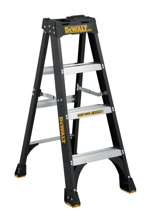 DEWALT 4-Foot Fiberglass Step Ladder, 300-Pound Load Capacity, Type IA, DXL3010-04 Black 4 feet