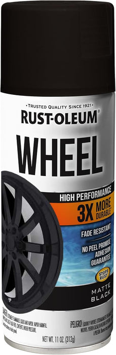 Rust-Oleum 366438 High Performance Wheel Spray Paint, 11 oz, Matte Black (Pack of 1)
