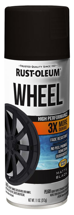Rust-Oleum 366438 High Performance Wheel Spray Paint, 11 oz, Matte Black (Pack of 1)
