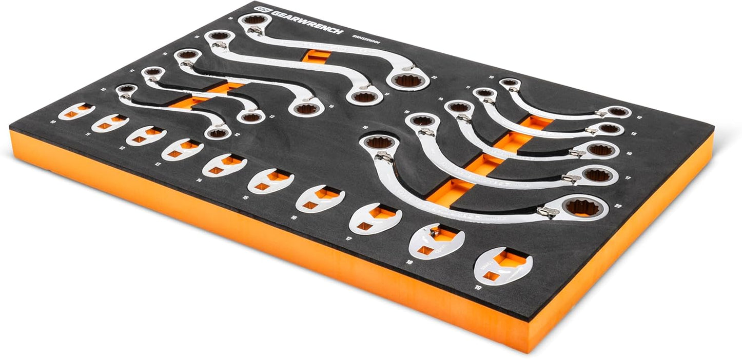 GEARWRENCH GWMSSRWMM 20 Piece Specialty Ratcheting Metric Wrench Set in Foam Storage Tray