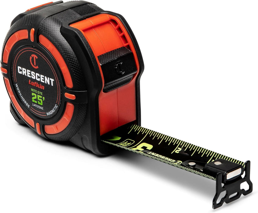 Crescent Lufkin LM1125NE 25 Ft. SAE WORKHORSE NITE EYE Magnetic Tape Measure
