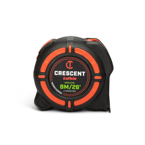Crescent Lufkin 8 Meter / 25 Ft. WORKHORSE NITE EYE Tape Measure - L1125NECME