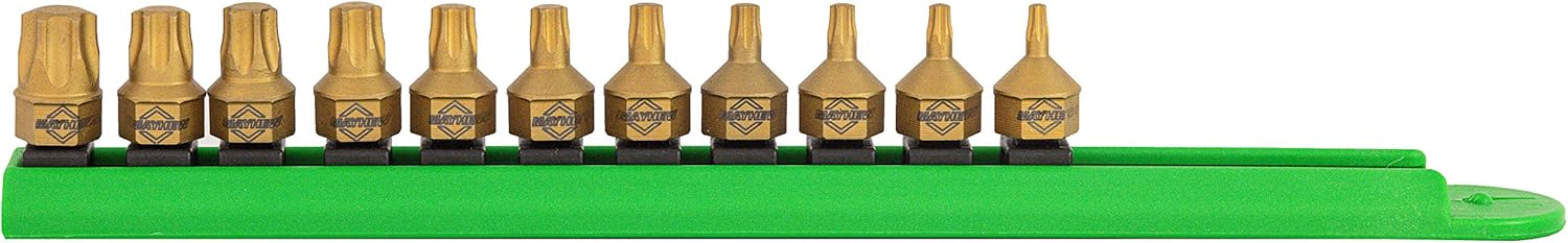 Mayhew Tools 16003 Low Profile Dual Drive Bit Set, 11-Piece Torx, Titanium Coated Titanium Coated 11-Piece Low Profile Torx