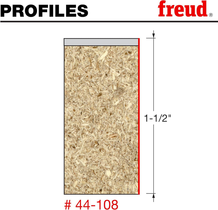 Freud 44-108 1/2" Diameter Bearing Flush Trim Bit with 1/2" Shank, 1-1/2" Carbide Height