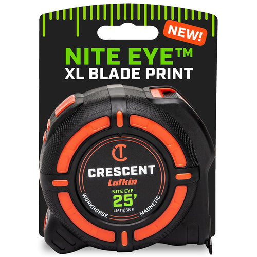 Crescent Lufkin LM1125NE 25 Ft. SAE WORKHORSE NITE EYE Magnetic Tape Measure