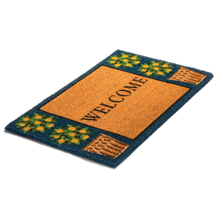 Notrax Welcome Topiary, Vinyl-Backed Natural Coir Doormat, Entry Mat for Indoor or Outdoor Use, 18"x30", C12 (C12S1830TW)