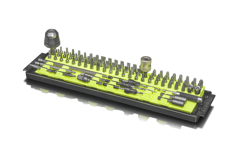 Ernst Manufacturing Bit Boss High-Density Bit Organizer for Vertical or Horizontal Storage, 90 Tool, High-Visibility with Push Button Release (Model 5720HV) Hi-Viz