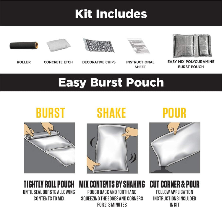 Rust-Oleum 60003 RockSolid Polycuramine Garage Floor Coating, 1 Car Kit, High Gloss Gray