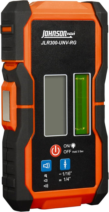 Johnson JLR300-UNV-RG Universal Green & Red Rotary Laser Detector, Dual Sided Detector, LED Backlit Display Magnetic