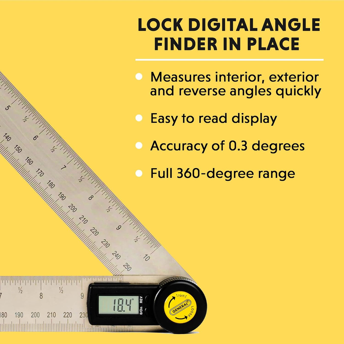 Contractor R Ruler General Tools Digital Angle Finder Ruler #823 - 10