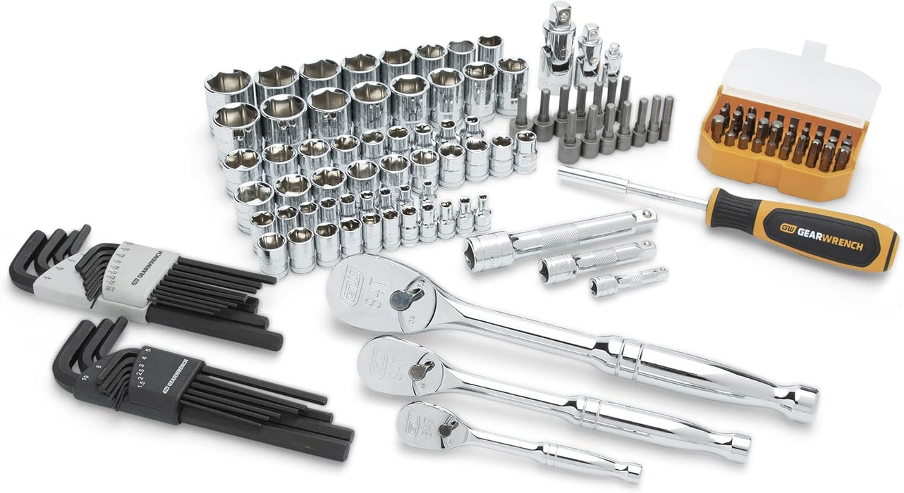 GEARWRENCH 131 Piece 1/4", 3/8", 1/2" Drive SAE/MM Mechanics Tool Set - 89089