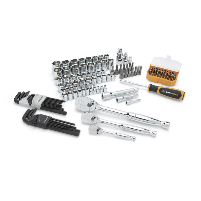 GEARWRENCH 131 Piece 1/4", 3/8", 1/2" Drive SAE/MM Mechanics Tool Set - 89089