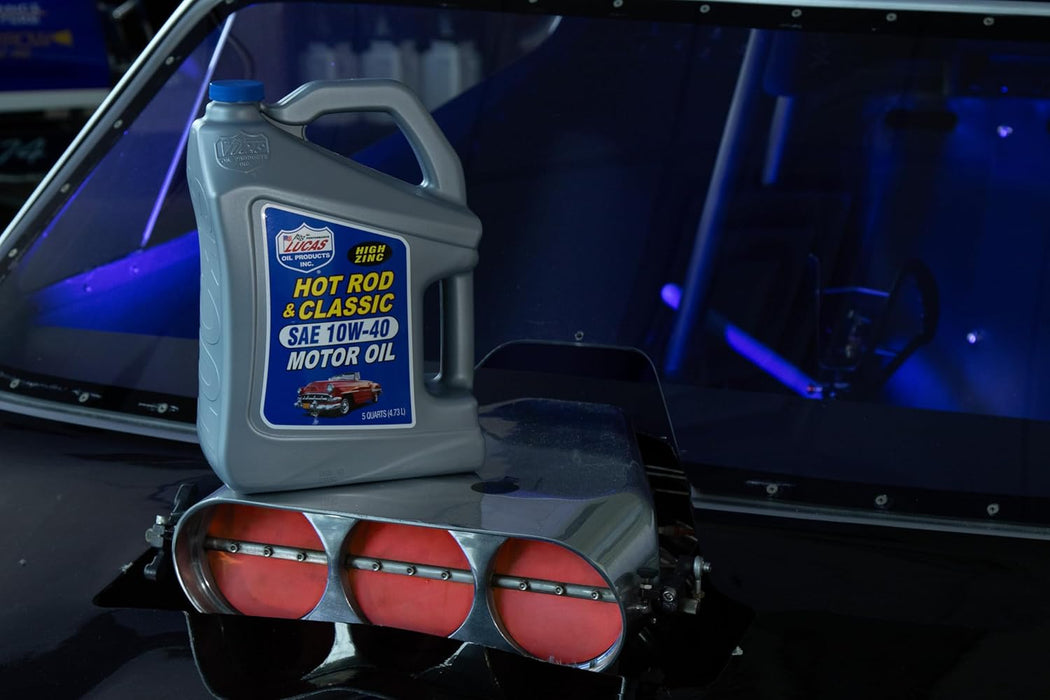 Lucas Oil 10683 Hot Rod & Classic Car SAE 10W-40 Motor Oil, 5 Quart (Pack of 1)