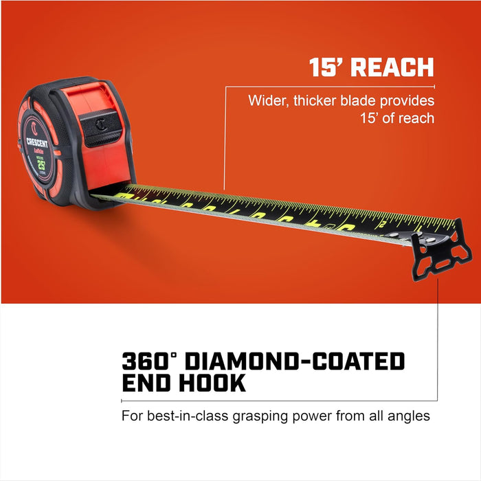 Crescent Lufkin L1125NESET2V 25 Ft. WORKHORSE NITE EYE Tape Measure SAE (Pack of 2)