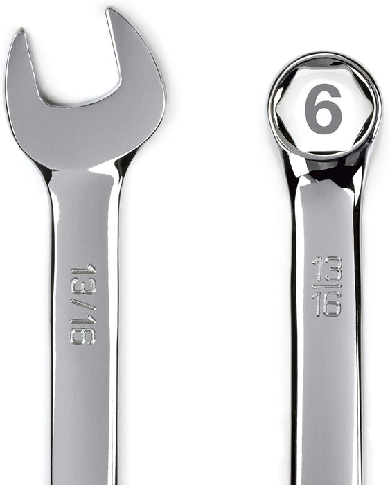 Steelman 78348 Pro 13-Piece SAE 6-Point Combination Wrench Set, 1/4, 5/16, 3/8, 7/16, 1/2, 9/16, 5/8, 11/16, 3/4, 13/16, 7/8, 15/16, and 1-inch Sizes, Full Polish Chrome