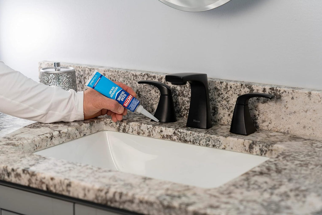 Loctite Silicone Sealant, Clear, 2.7 fl oz Tube, 100% Waterproof Sealant for Glass, Ceramic, Wood, Plastic & More (Pack of 6)