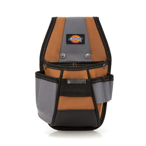Dickies 57099 4-Pocket Rigid Tool Pouch with Tape Clip, Universal-fit Steel Clip for Tool Belt, Tunnel Loop (Case of 12)