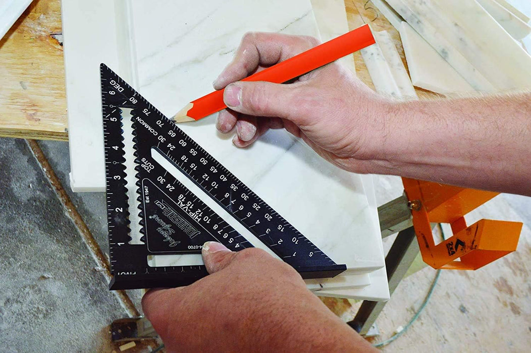 Johnson Level & Tool 1904-0700 Johnny Square Professional Easy-Read Aluminum Rafter Square, 7"