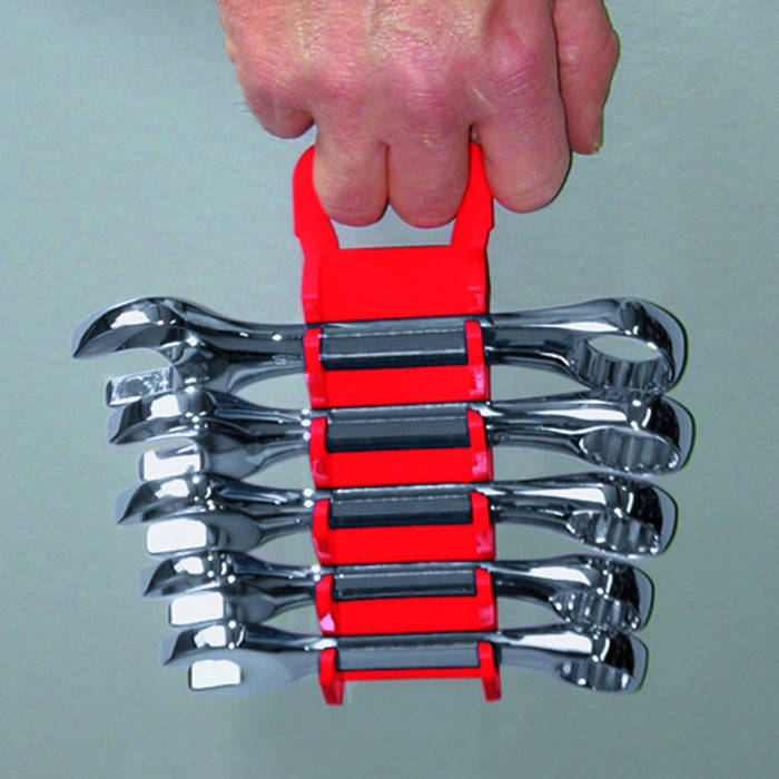 Ernst Manufacturing - E5074 5074-Red Gripper Stubby Wrench Organizer, 10 Tool, Red