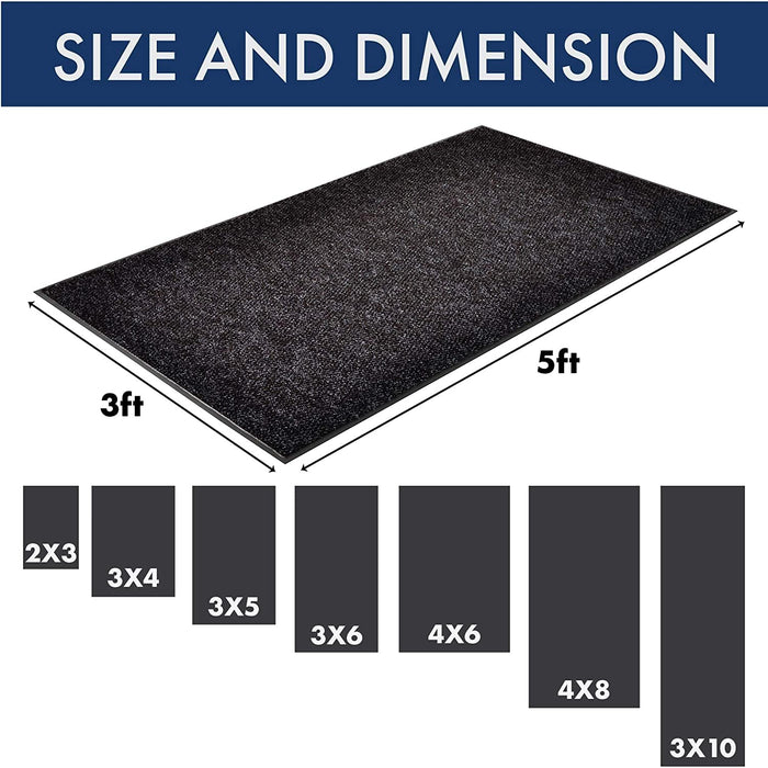 Notrax 136S0310CH 136 Polynib Entrance Mat for Home or Office, 3' X 10' Charcoal (Rectangular)