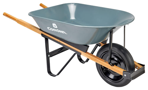 Corona WB1000 5 Cubic Foot Wheelbarrow in A Box Heavy Duty Garden Cart with 15 Inch Flat Free Tire for Outdoor Gardening, Yards, Planting