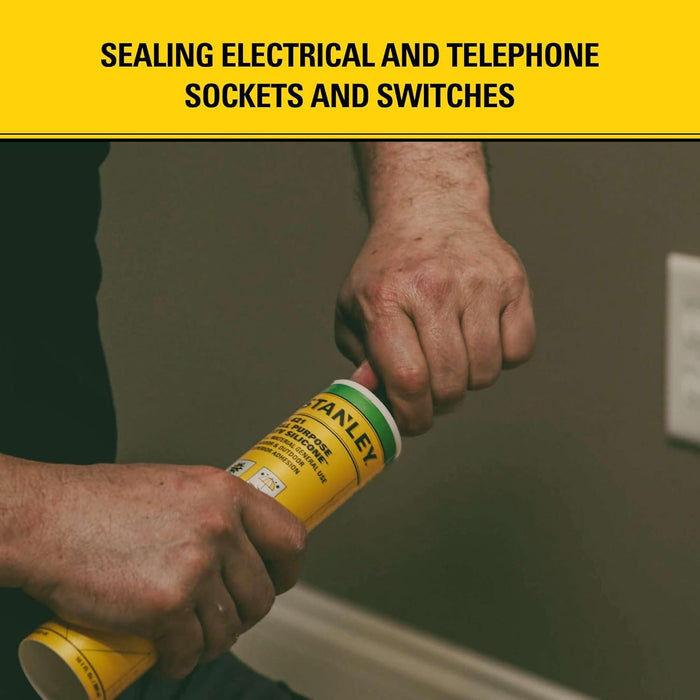 Stanley S421 RTV Silicone Caulk, 2x10.1 fl. oz. Gray, Silicone Sealant, Waterproof and Flexible Sealer for Kitchen & Bathroom (Pack of 2)