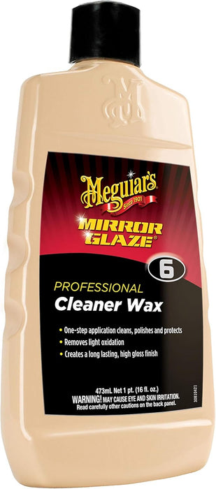Meguiar's Professional Cleaner Wax M0616 - Swirl and Scratch Remover, Car Polish, and Car Wax in One Liquid - One-Step for Professional Detailing, 16 Oz (Packaging May Vary)